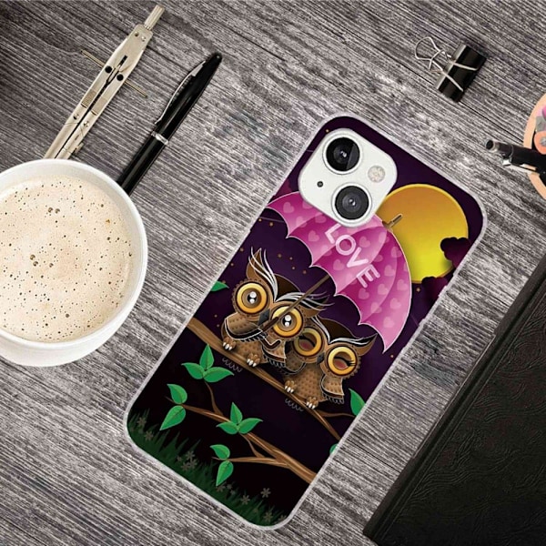 Deco iPhone 14 Plus kotelot - Pöllö Pari Multicolor