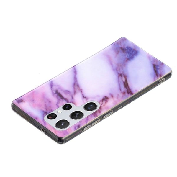 Marble Samsung Galaxy S22 Ultra Etui - Lilla Purple