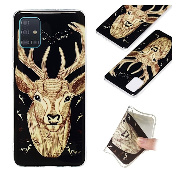 Deco Samsung Galaxy A51 kotelot - Hirvi Kuvio Brown