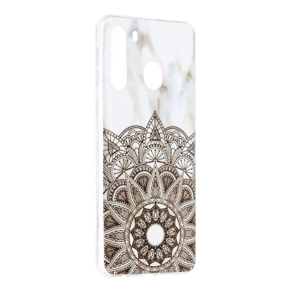 Marble Samsung Galaxy A21 Cover - Grå tribal marmor Black