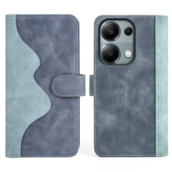 To-farvet Xiaomi Redmi Note 13 Pro 4G læderetui - Blå Blue