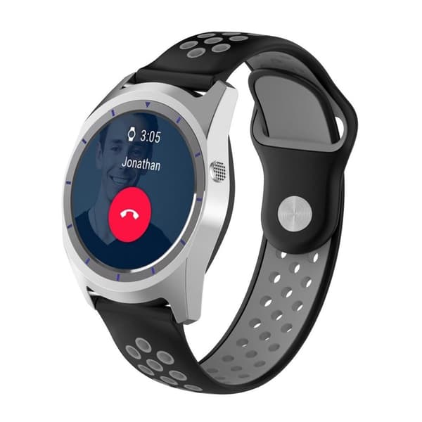 Fossil Q Marshal Gen 2 klockarmband silikon för smartklocka dubbelfärgad -Svart och grå Silvergrå