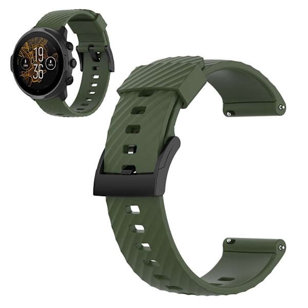 24 mm klockarmband i silikon för Suunto-enhet - Militärgrön Grön