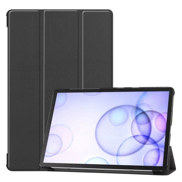 Samsung Galaxy Tab S6 tri-fold leather case - Black Svart