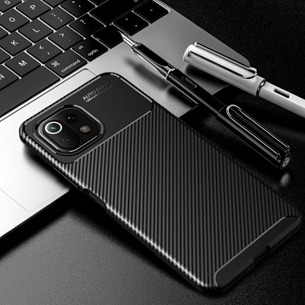 Carbon Shield Xiaomi Mi 11 Lite kotelot - Musta Black