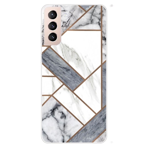 Marble Samsung Galaxy S22 Plus Etui - Grå / Hvid Marmor Tile Multicolor