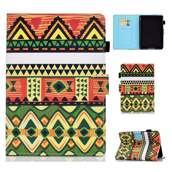 Amazon Kindle (2019) kult mønster lær flip etui - Triangle Multicolor