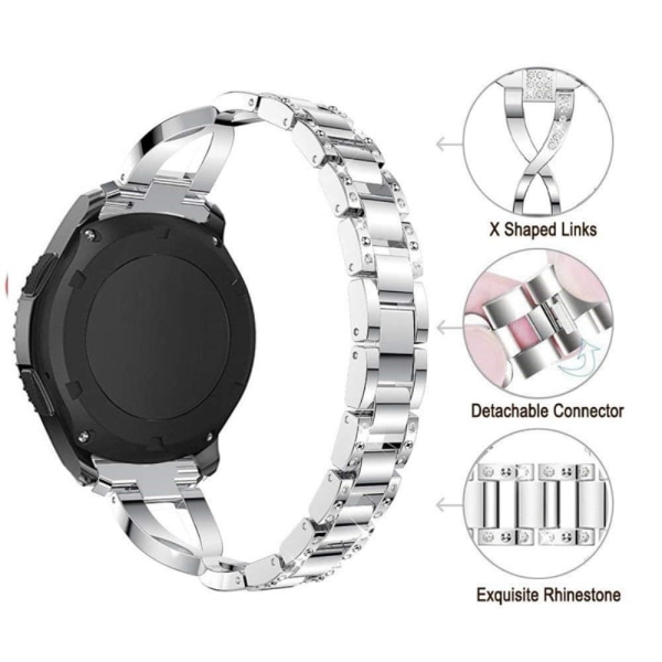 Haylou Solar LS05 / Xiaomi Watch Color X-shape strass klockarmband - Silver Silvergrå