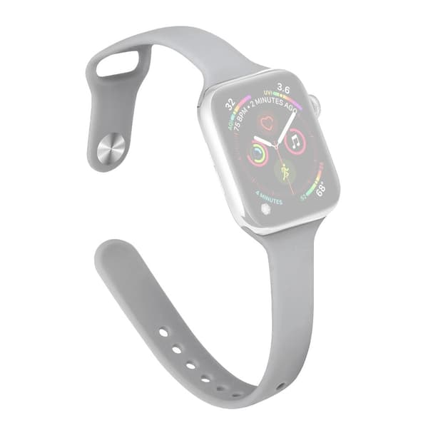 Apple Watch 41mm / 40mm / 38mm Slim Bands Håndledsrem - Grå Silver grey