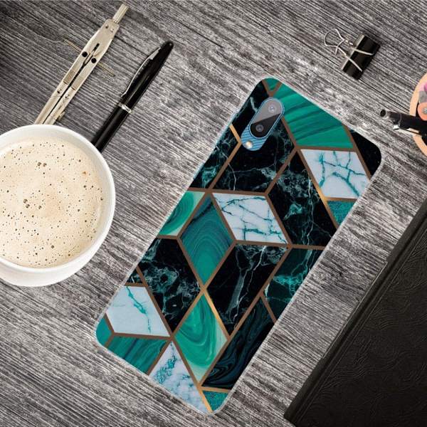 Marble Samsung Galaxy M02 / A02 Etui - Smaragd Marmor Green