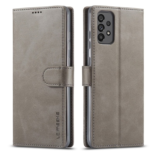 LC.Imeeke läder Samsung Galaxy A73 fodral - Silver/Grå Silvergrå