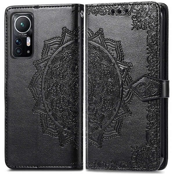 Mandala Xiaomi 12 / 12x Flip Etui - Sort Black