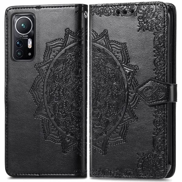 Mandala Xiaomi 12 / 12x Läppäkotelo - Musta Black