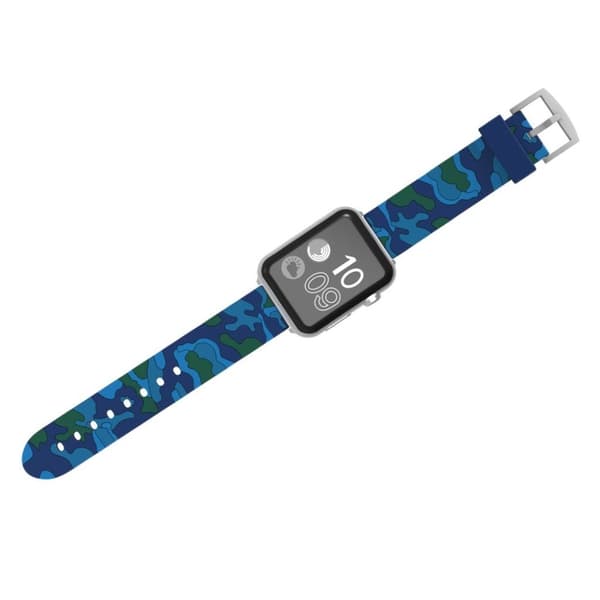 Apple Watch serie 4 40mm kamuflage silikoneurrem - blå Blue