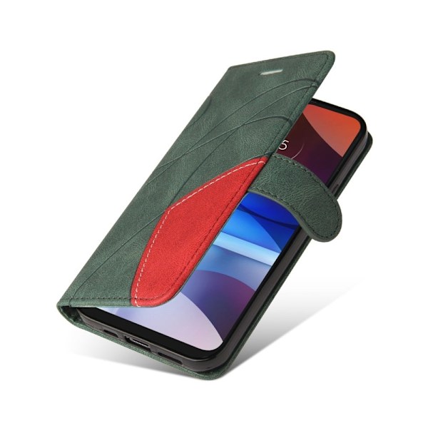 Tekstureret Læder Etui med Strop TilMotorola Moto E7i Power / E7 Power - Grøn Green