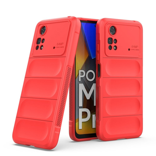 Deksel med mykt grep for Xiaomi Poco M4 Pro - Rød Red