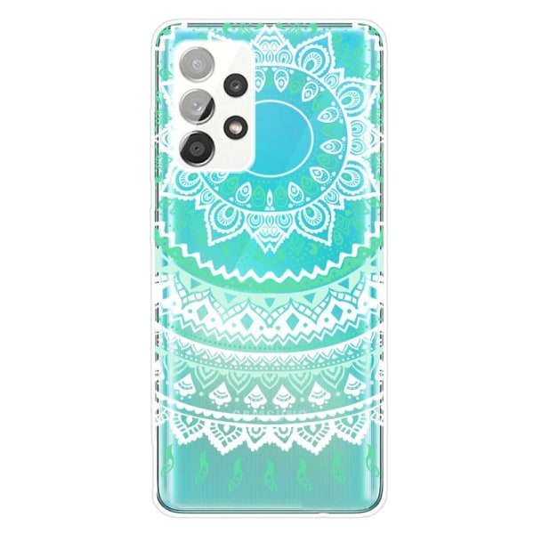 Deco Samsung Galaxy A73 Etui - Grøn / Hvid Mandala White