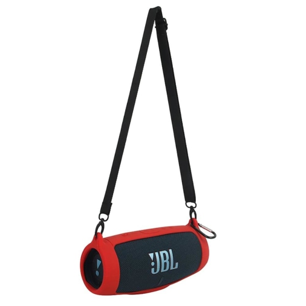 JBL Charge 5 silicone case + shoulder strap - Red Röd