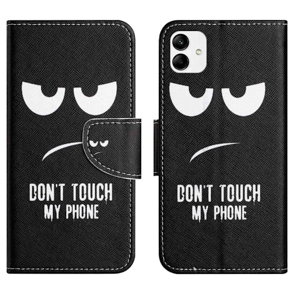 Wonderland Samsung Galaxy A04 Flip Etui - Don't Touch My Phone Black
