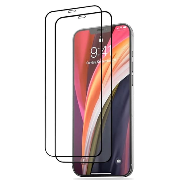 2 stk AMORUS ekstra sterk skjermbeskytter i glass til iPhone 12 Transparent