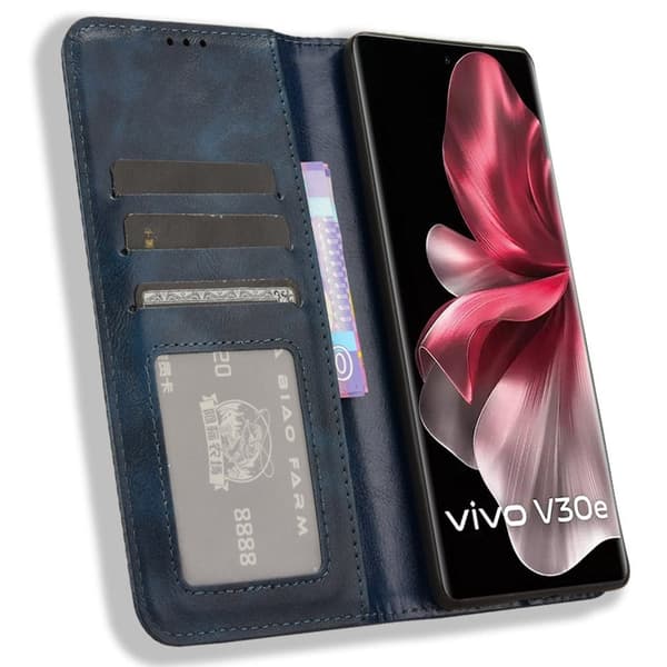 Bofink Vintage vivo V30e lærveske - Blå Blue