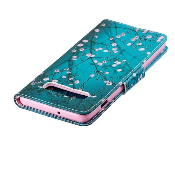 Samsung Galaxy S10 Plus mønstret læder flip etui - Vintersød Multicolor