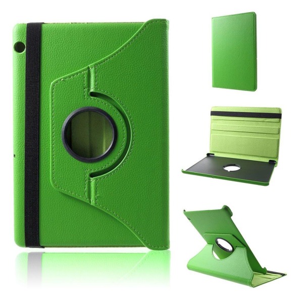 Huawei MediaPad T5 roterande  tablett skyddsfodral av syntetläde Grön