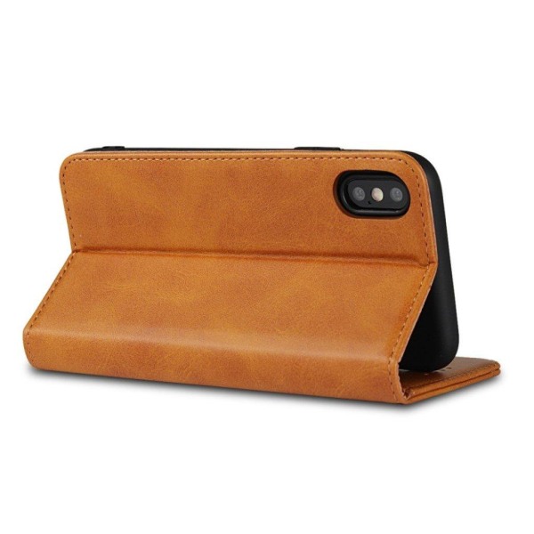 iPhone XS magneettinen lompakko suojakotelo muovista pinnoitettu Brown