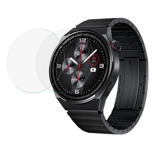 2Pcs Huawei Watch GT 3 Pro Porsche Design arc edge tempered glass screen protector Transparent