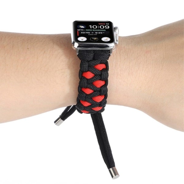 Apple Watch (41mm) ainutlaatuinen nylonkellohihna - Musta / Punainen Black