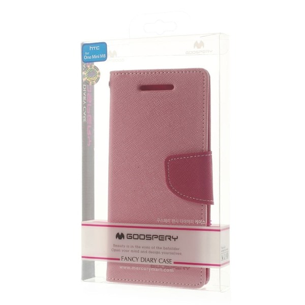 Mercury (Hot Pink / Lys Pink) HTC One Mini 2 Læder Flip Etui Pink
