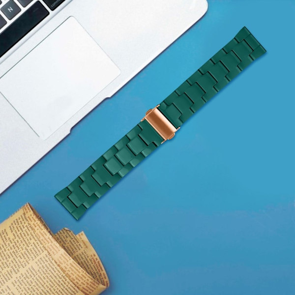 Resin Band Popglory Smart Watch Replacement Strap - Mørkegrøn Green