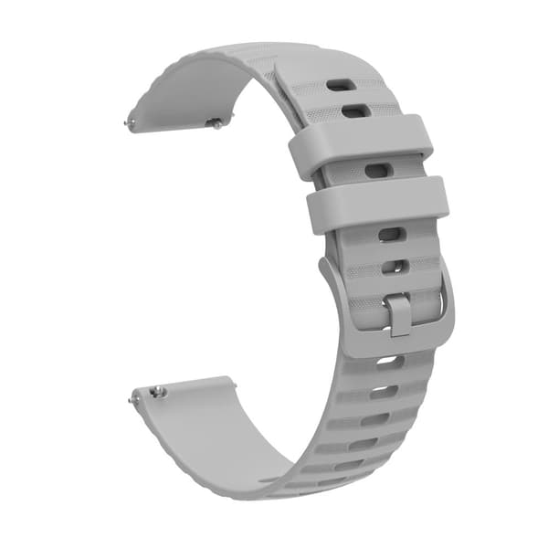 18 mm klockarmband i silikon med vågig kornstil för Garmin-klocka - Grå Silvergrå