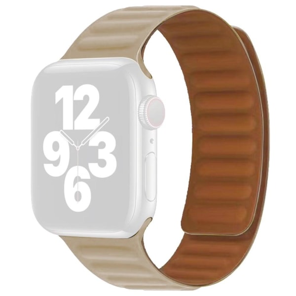 Apple Watch (45mm) dual color silicone magnetic lock watch strap Beige