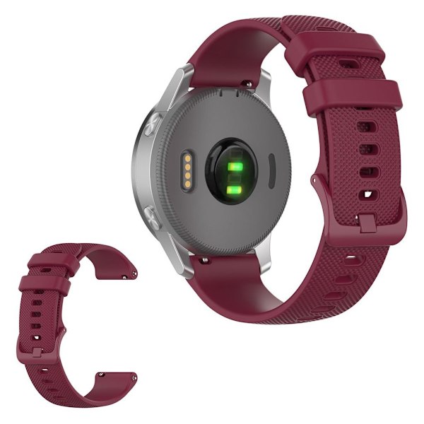 Silicone watch strap for Garmin and Samsung watch - Wine Red Röd