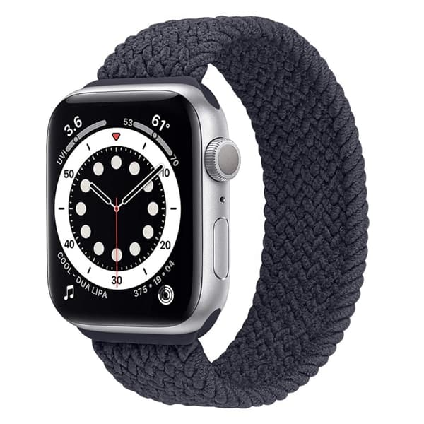 Apple Watch (41 mm) elastiskt klockarmband - Kol / Storlek: S Svart