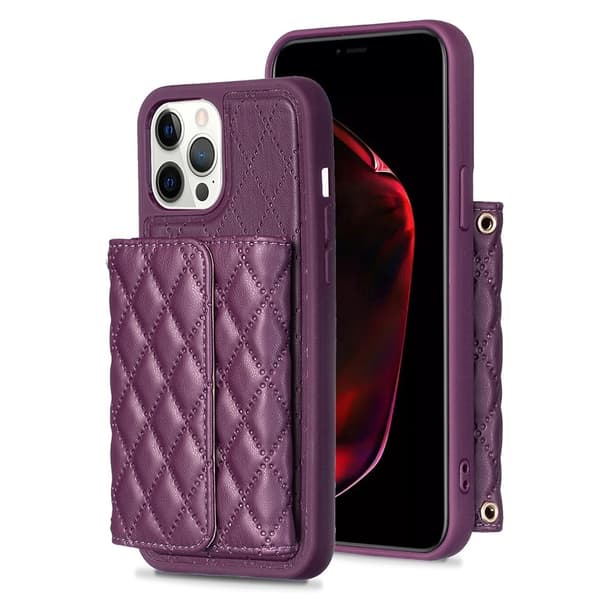 Funktionellt iPhone 12 Pro Max fodral med rombmönster - Brun Brun