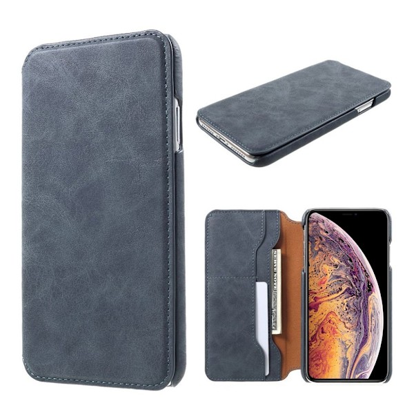 iPhone 9 Plus Ohut Synteetti Nahkainen Flip- Lompakko Kotelosuoja - Musta Blue