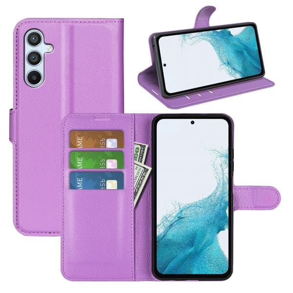Klassisk Samsung Galaxy A54 Flip Etui - Lilla Purple