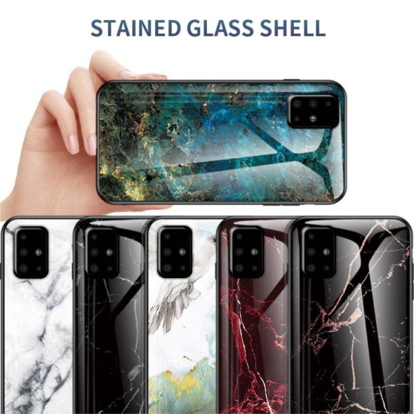 Fantasy Marmor Samsung Galaxy A51 skal - Smaragd Grön