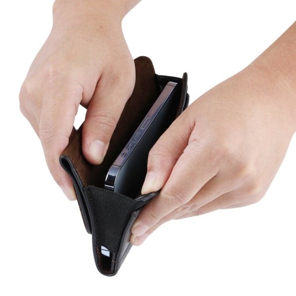 Universal leather pouch with belt clip size: XXXL Black