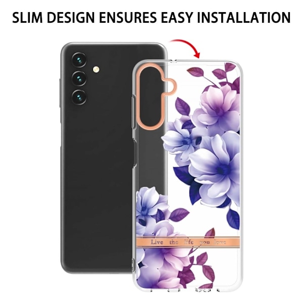 Supertunt och tåligt mjukfodral för Samsung Galaxy A13 5G - Lila Begonia Lila