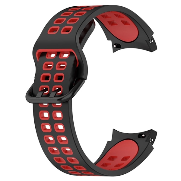 Samsung Galaxy Watch 5 / 4 / 3 (41mm) dobbeltfarvet silikoneurrem - Sort / Rød Red