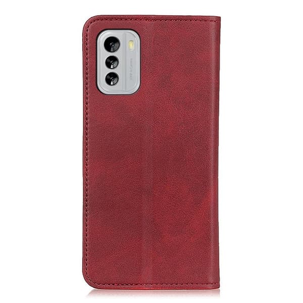 Flip Etui med Pung i Ægte Læder til Nokia G60 - Rød Red