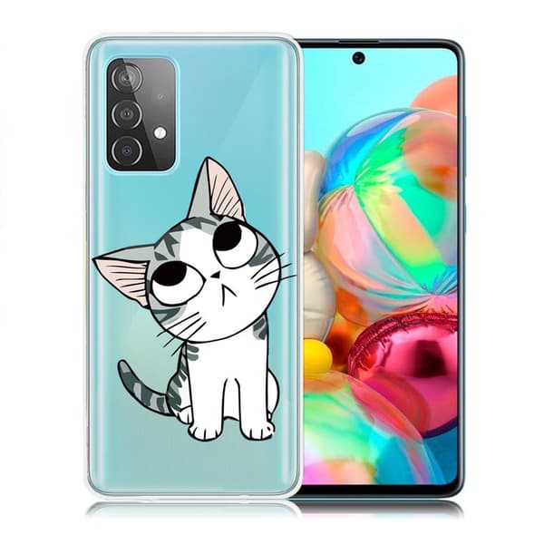 Deco Samsung Galaxy A72 5G kotelot - Kissa Silver grey