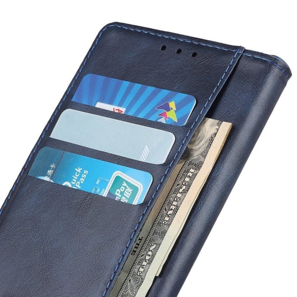 Alpha iPhone 13 læder flip etui - Blå Blue