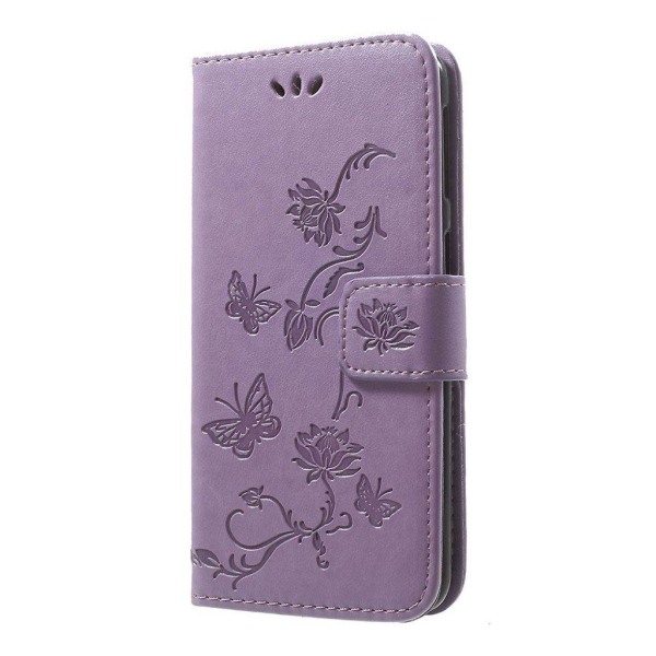 Butterfly Samsung Galaxy A40 nahkakotelo - Vaaleanvioletti Purple