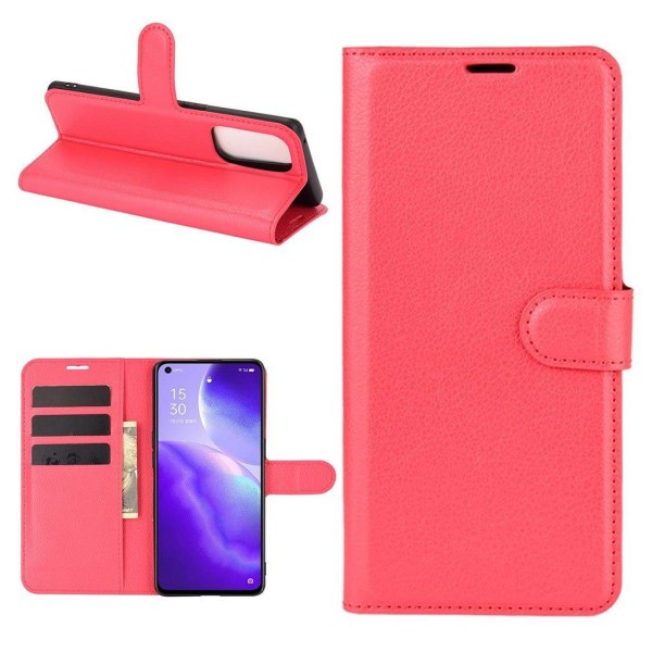 Classic Oppo Reno5 5G flip kuoret - Punainen Red