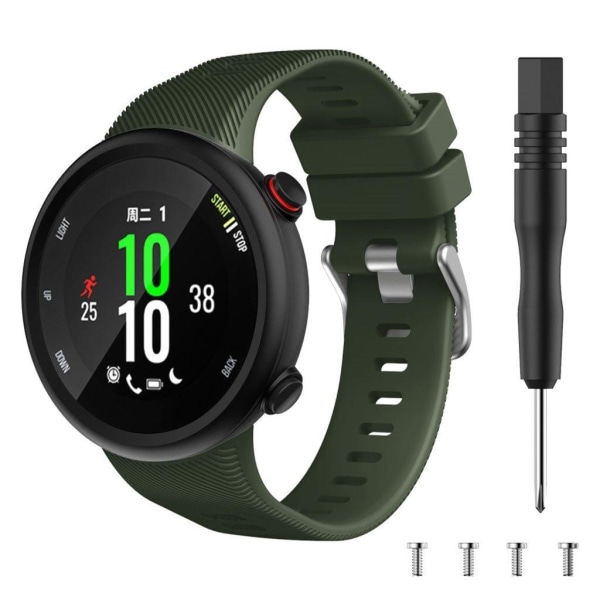 Garmin Forerunner 45S silikoni hopea solki kellonauha - Armeijan Vihreä Green