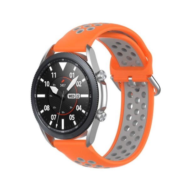 Samsung Galaxy Watch 3 (41mm) kaksivärinen silikoninen ranneke - Oranssi / Harmaa Orange